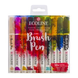 Talens Ecoline Brush Pen Fırça Uçlu Kalem Seti 10 Renk FASHION COLOURS