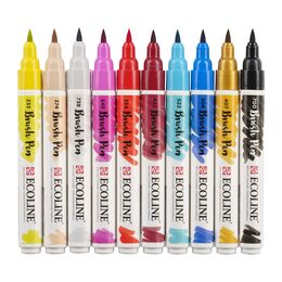 Talens Ecoline Brush Pen Fırça Uçlu Kalem Seti 10 Renk FASHION COLOURS