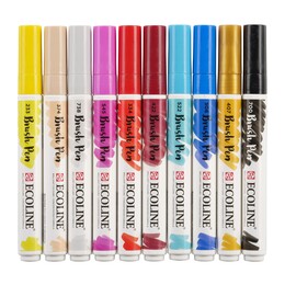 Talens Ecoline Brush Pen Fırça Uçlu Kalem Seti 10 Renk FASHION COLOURS - 3