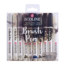 Talens Ecoline Brush Pen Fırça Uçlu Kalem Seti 10 Renk GREYS COLOURS