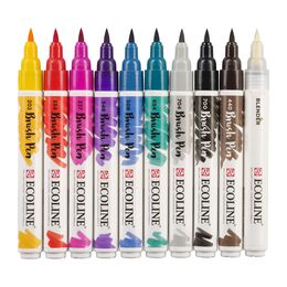 Talens Ecoline Brush Pen Fırça Uçlu Kalem Seti 10 Renk HANDLETTERING COLOURS