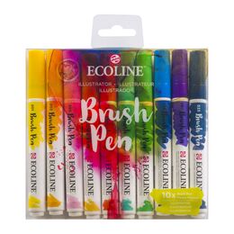 Talens Ecoline Brush Pen Fırça Uçlu Kalem Seti 10 Renk ILLUSTRATION COLOURS - 1
