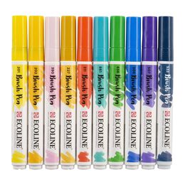Talens Ecoline Brush Pen Fırça Uçlu Kalem Seti 10 Renk ILLUSTRATION COLOURS