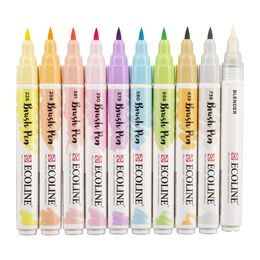 Talens Ecoline Brush Pen Fırça Uçlu Kalem Seti 10 Renk PASTEL COLOURS - 3