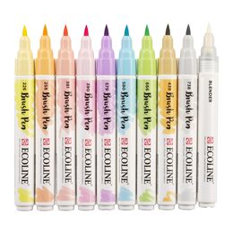 Talens Ecoline Brush Pen Fırça Uçlu Kalem Seti 10 Renk PASTEL COLOURS