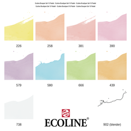 Talens Ecoline Brush Pen Fırça Uçlu Kalem Seti 10 Renk PASTEL COLOURS