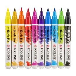 Talens Ecoline Brush Pen Fırça Uçlu Kalem Seti 10 Renk PRIMARY COLOURS - 2