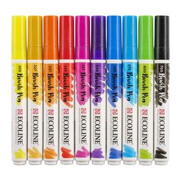 Talens Ecoline Brush Pen Fırça Uçlu Kalem Seti 10 Renk PRIMARY COLOURS