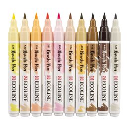 Talens Ecoline Brush Pen Fırça Uçlu Kalem Seti 10 Renk SKIN COLOURS