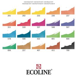 Talens Ecoline Brush Pen Fırça Uçlu Kalem Seti 20 Renk - 4