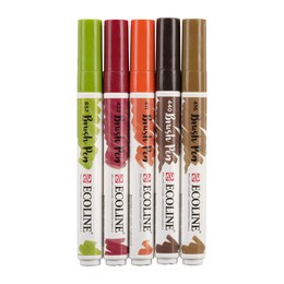 Talens Ecoline Brush Pen Fırça Uçlu Kalem Seti 5 Renk AUTUMN COLOURS - Thumbnail