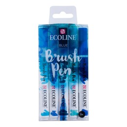 Talens Ecoline Brush Pen Fırça Uçlu Kalem Seti 5 Renk BLUE COLOURS - Thumbnail