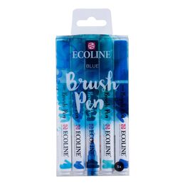 Talens Ecoline Brush Pen Fırça Uçlu Kalem Seti 5 Renk BLUE COLOURS - 1