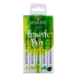 Talens Ecoline Brush Pen Fırça Uçlu Kalem Seti 5 Renk GREEN COLOURS - Thumbnail