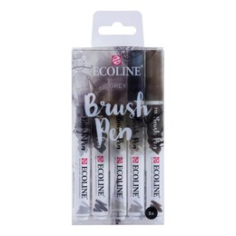 Talens Ecoline Brush Pen Fırça Uçlu Kalem Seti 5 Renk GREY COLOURS - Thumbnail