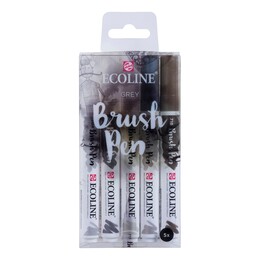 Talens Ecoline Brush Pen Fırça Uçlu Kalem Seti 5 Renk GREY COLOURS - 1