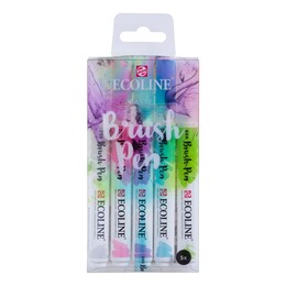 Talens Ecoline Brush Pen Fırça Uçlu Kalem Seti 5 Renk PASTEL COLOURS - 1