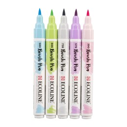 Talens Ecoline Brush Pen Fırça Uçlu Kalem Seti 5 Renk PASTEL COLOURS - Thumbnail