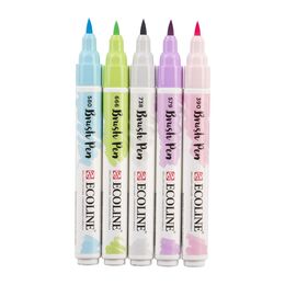 Talens Ecoline Brush Pen Fırça Uçlu Kalem Seti 5 Renk PASTEL COLOURS