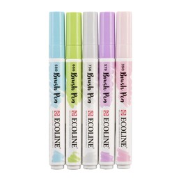 Talens Ecoline Brush Pen Fırça Uçlu Kalem Seti 5 Renk PASTEL COLOURS - 3
