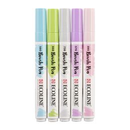 Talens Ecoline Brush Pen Fırça Uçlu Kalem Seti 5 Renk PASTEL COLOURS - 3