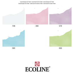 Talens Ecoline Brush Pen Fırça Uçlu Kalem Seti 5 Renk PASTEL COLOURS