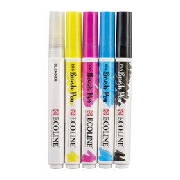 Talens Ecoline Brush Pen Fırça Uçlu Kalem Seti 5 Renk PRIMARY COLOURS - Thumbnail
