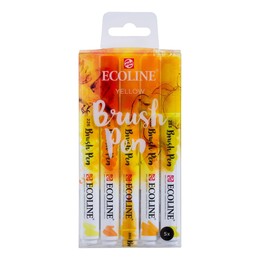 Talens Ecoline Brush Pen Fırça Uçlu Kalem Seti 5 Renk YELLOW COLOURS - Thumbnail