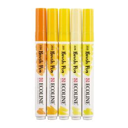 Talens Ecoline Brush Pen Fırça Uçlu Kalem Seti 5 Renk YELLOW COLOURS - 3