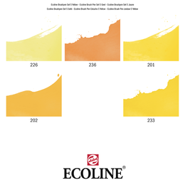 Talens Ecoline Brush Pen Fırça Uçlu Kalem Seti 5 Renk YELLOW COLOURS - Thumbnail