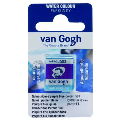 Talens Van Gogh 1/2 Tablet Sulu Boya 593 Quinacridone Purple Blue