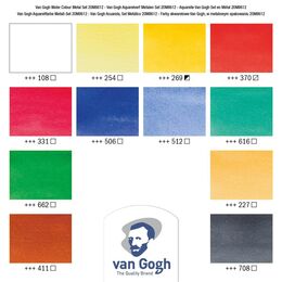 Talens Van Gogh 1/2 Tablet Sulu Boya Seti 12 Renk Metal Kutu
