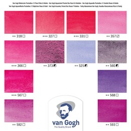 Talens Van Gogh Tablet Sulu Boya Seti 12 Renk Pinks & Violets - Thumbnail