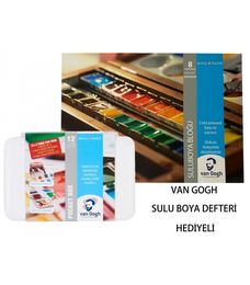 Talens Van Gogh Tablet Sulu Boya Seti 15 (12+3) Renk + 24x32 cm. 300 gr. 8 Sayfa Defter Hediyeli