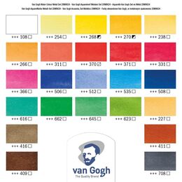 Talens Van Gogh 1/2 Tablet Sulu Boya Seti 24 Renk Metal Kutu