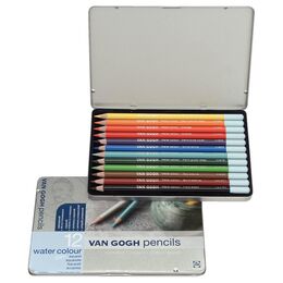 Talens Van Gogh Watercolor Pencil Aquarell Boya Kalemi Seti 12 Renk Metal Kutu