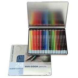 Talens Van Gogh Watercolor Pencil Aquarell Boya Kalemi Seti 24 Renk Metal Kutu