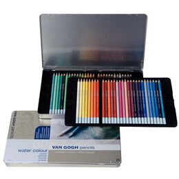 Talens Van Gogh Watercolor Pencil Aquarell Boya Kalemi Seti 60 Renk Metal Kutu