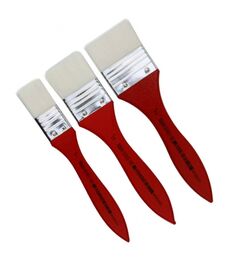 Texco 1500 Serisi Kırmızı Saplı İpek Uçlu Fırça Seti 3'lü