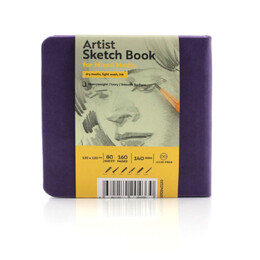Tigertint Sketchbook Sert Kapak Eskiz Çizim Defteri 140 gr. 12x12 cm. 80 yp. MOR - 1