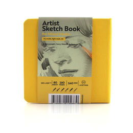 Tigertint Sketchbook Sert Kapak Eskiz Çizim Defteri 140 gr. 12x12 cm. 80 yp. SARI - 1