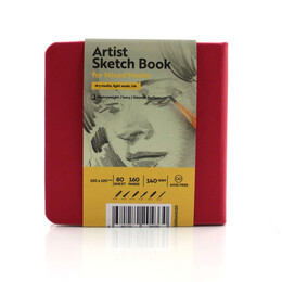 Tigertint Sketchbook Sert Kapak Eskiz Çizim Defteri 140 gr. 12x12 cm. 80 yp. KIRMIZI - 1