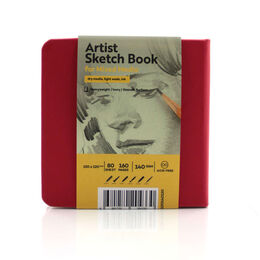 Tigertint Sketchbook Sert Kapak Eskiz Çizim Defteri 140 gr. 12x12 cm. 80 yp. KIRMIZI - 1