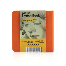 Tigertint Sketchbook Sert Kapak Eskiz Çizim Defteri 140 gr. 12x12 cm. 80 yp. TURUNCU - 1