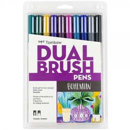 Tombow Dual Brush Pen Fırça Uçlu Kalem Seti 10 RENK BOHEMIAN COLOURS - 1