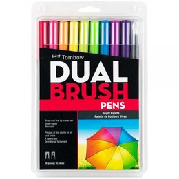 Tombow Dual Brush Pen Fırça Uçlu Kalem Seti 10 RENK BRIGHT COLOURS - Thumbnail