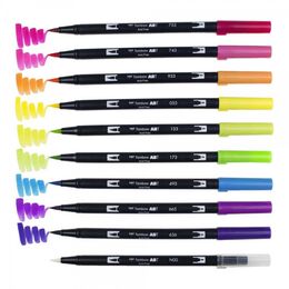 Tombow Dual Brush Pen Fırça Uçlu Kalem Seti 10 RENK BRIGHT COLOURS