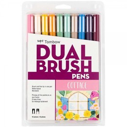Tombow Dual Brush Pen Fırça Uçlu Kalem Seti 10 RENK COTTAGE COLOURS - Thumbnail