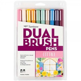 Tombow Dual Brush Pen Fırça Uçlu Kalem Seti 10 RENK COTTAGE COLOURS - 1