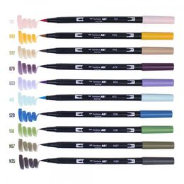 Tombow Dual Brush Pen Fırça Uçlu Kalem Seti 10 RENK DESERT FLORA COLOURS - 3